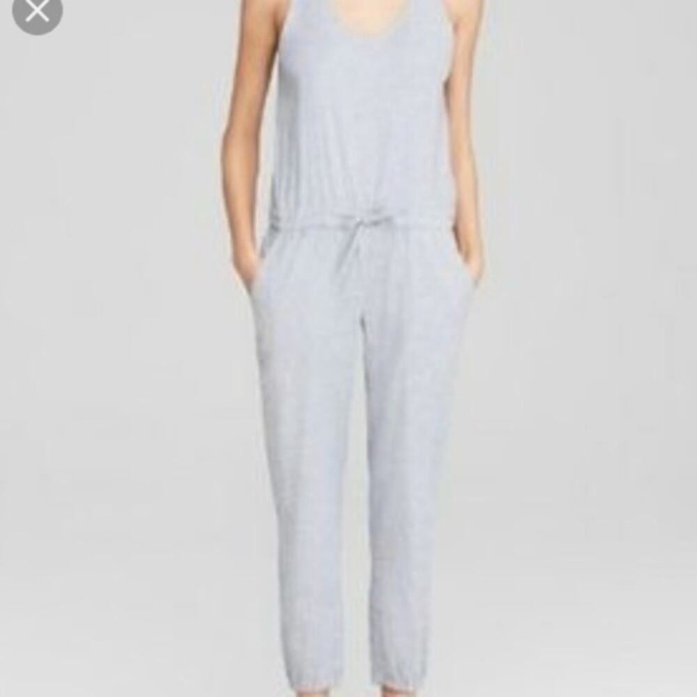 Theory Lortan Linen Blend Blue Jogger Drawstring Jumpsuit Size Small